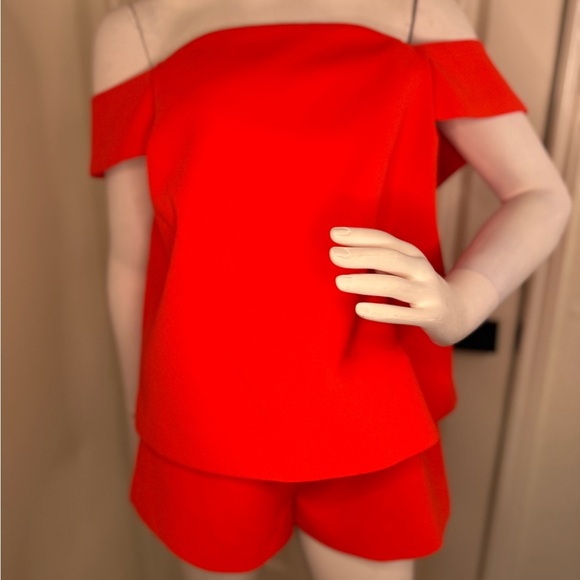 C/MEO Collective Orange Off-Shoulder Romper. #159 - Picture 4 of 16